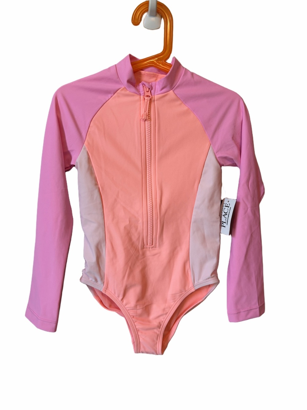 Children’s Place Long Sleeve Zip Pink Swimsuit Girls NWT Size Small 5/6